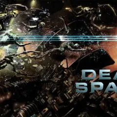 Isaac Clarke strzela do nekromorfów w przestrzeni kosmicznej. Napis "DEAD SPACE 2".