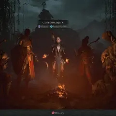 Wybór postaci w Diablo 4: Czarnoksiężniczka, Barbarzyńca, Łowczyni i Druid.