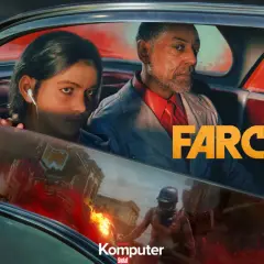 Far Cry 6: sprawdzamy wymagania gry, gdy młody chłopak i starszy mężczyzna jadą samochodem przez płonące miasto.
