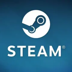 Logo Steam na niebieskim tle. Dowiedz się, jak odebrać prezent Steam i cieszyć się nowymi grami!