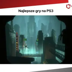 Mroczne, futurystyczne miasto z neonami, przypominające scenerię z najlepszych gier na PS3.