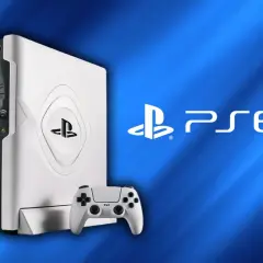 Biała konsola PS6 z kontrolerem i logo. Premiera PS6 już wkrótce!