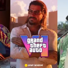 Trzy postacie z GTA 6: mężczyzna w złotym stroju, facet w okularach i białej koszuli, oraz ekscentryczny gracz w hawajskiej koszuli.