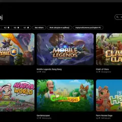 Gry Google Play na PC: Clash Royale, Mobile Legends, Clash of Clans, Avatar World, Gardenscapes, Farm Heroes Saga.