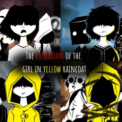 Ewolucja dziewczynki w żółtym płaszczu, znanej jako Little Nightmares Six, od niewinności do mroku.