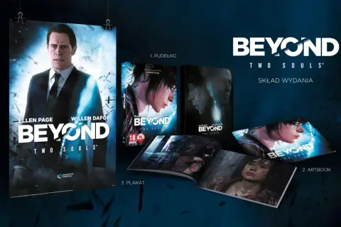 Kolekcjonerskie wydanie gry Beyond: Two Souls, zawierające pudełko, artbook i plakat. Czas gry zależy od gracza.