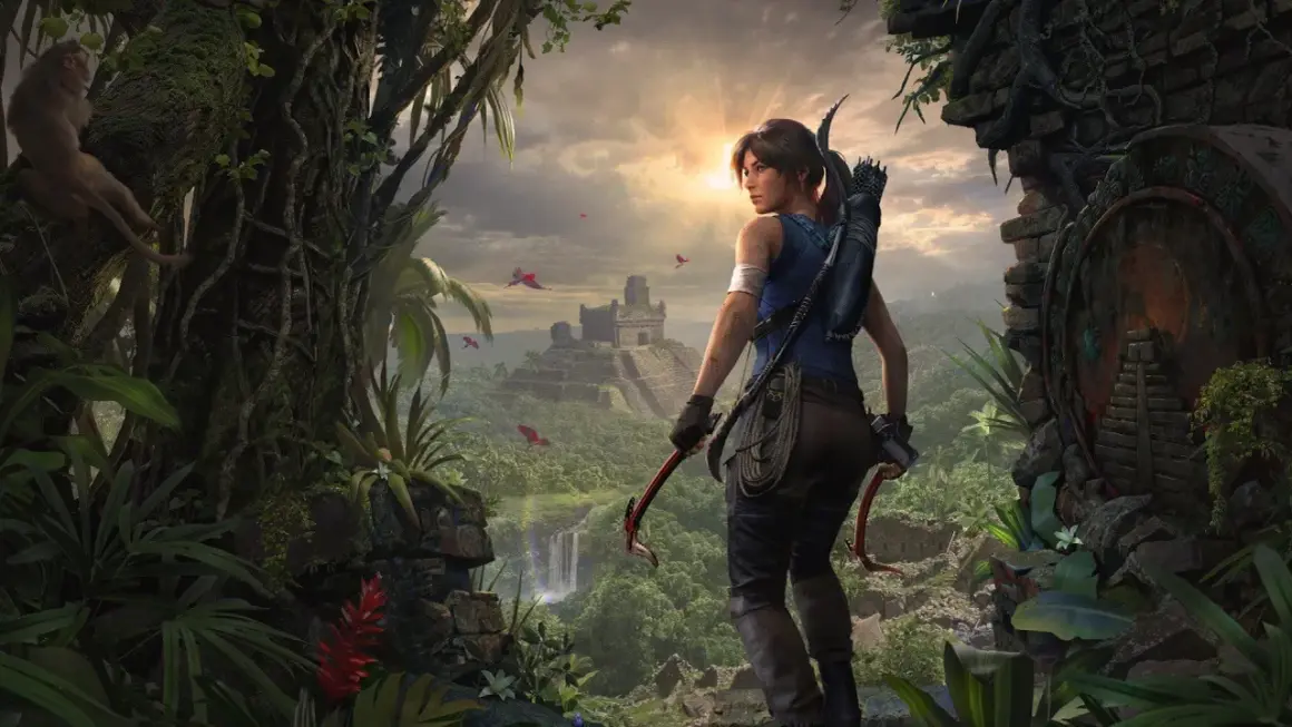 Lara Croft w dżungli, gotowa na przygodę. Idealna gra dla dziewczyn, które kochają akcję i odkrywanie tajemnic.