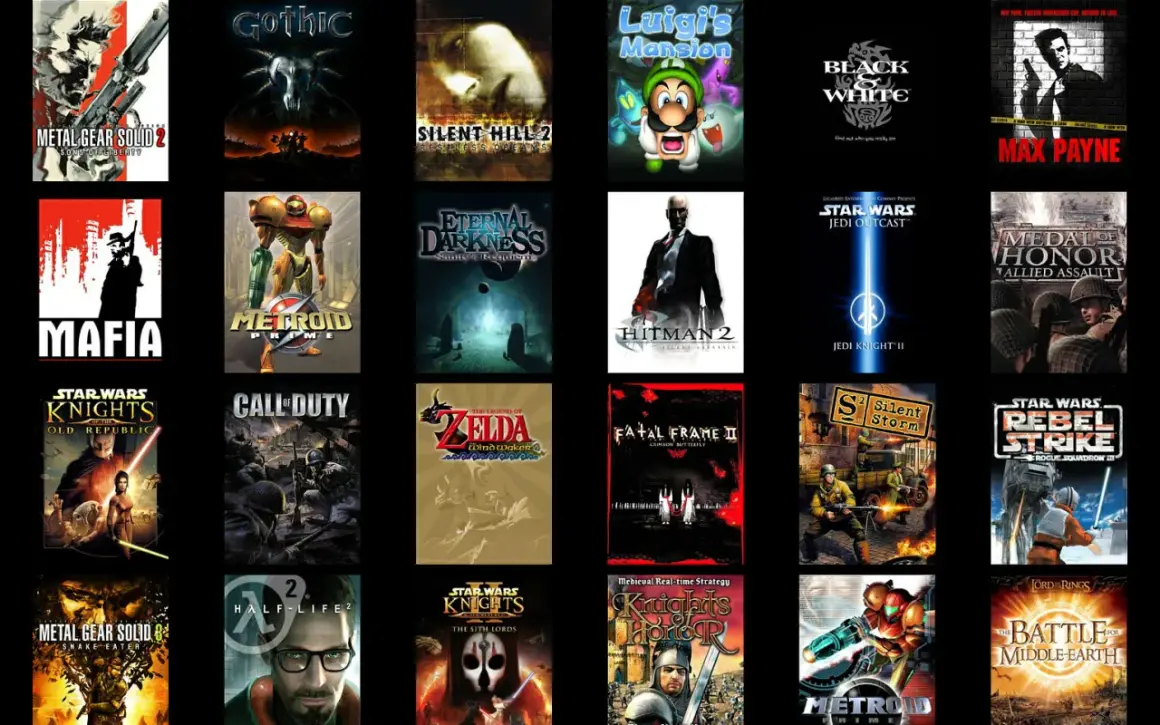 Kolekcja okładek gier, w tym Metal Gear Solid, Gothic, Mafia, Metroid Prime, Silent Hill 2, Hitman 2, Star Wars: Knights of the Old Republic, Call of Duty, Zelda: Wind Waker, Half-Life 2, które z pewnością należą do najlepszych gier wszechczasów.
