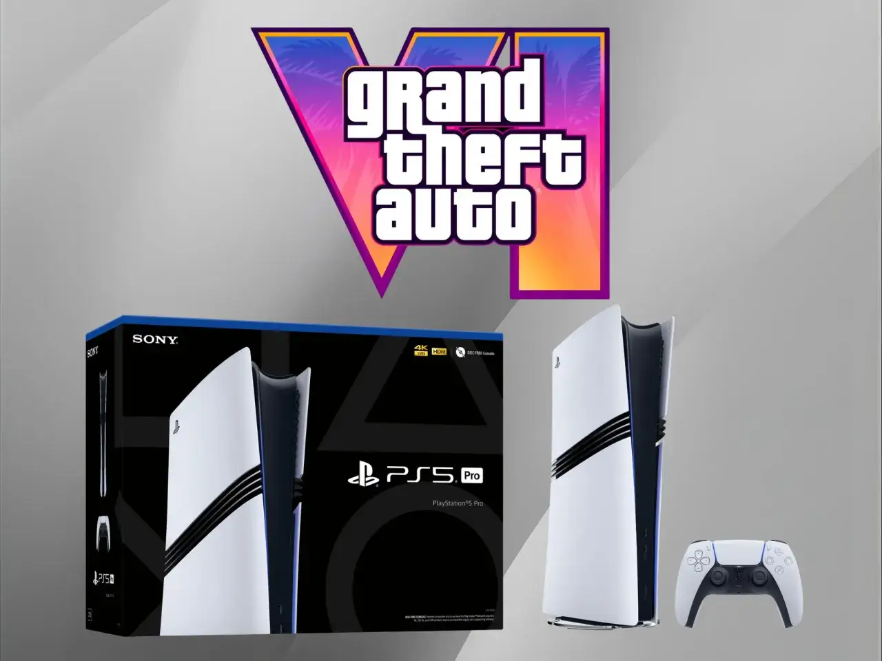 Logo GTA 6 i konsola PS5 Pro. Zastanawiasz się, ile będzie ważyć GTA 6?