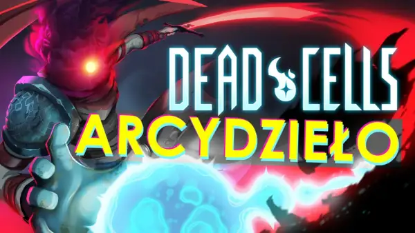 Postać z gry Dead Cells, arcydzieło gatunku rogue like, trzymająca niebieską kulę energii.