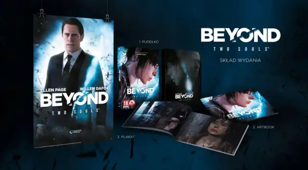 Kolekcjonerskie wydanie gry Beyond: Two Souls, zawierające pudełko, artbook i plakat. Czas gry zależy od gracza.