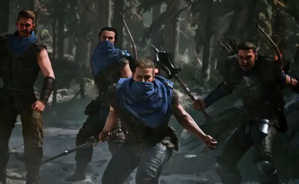 Czterech wojowników w niebieskich szalach i futrzanych kamizelkach, gotowych do walki. Czy taki wygląd to gothic remake wymagania?