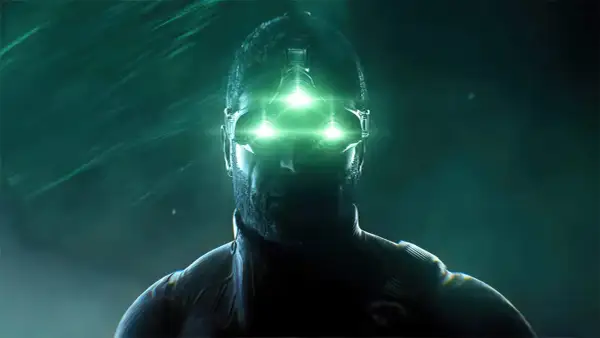 Sam Fisher w okularach z zielonymi światłami, gotowy do akcji w splinter cell remake.