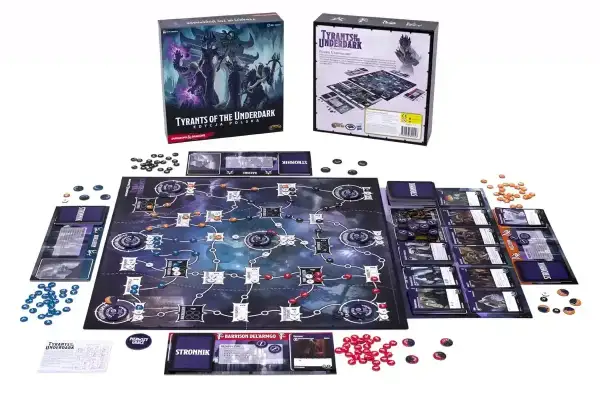 Zestaw do gry planszowej "Tyrants of the Underdark" z elementami Dungeons & Dragons. Gotowi na epickie gry fabularne?